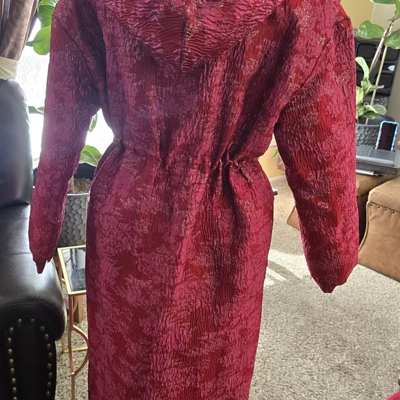 AKIRA Red Long Puffer Coat - Picture 2 of 4